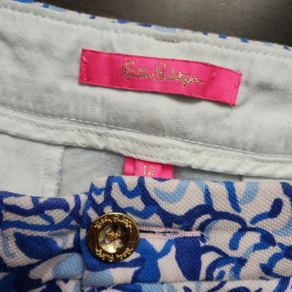 Lilly Pulitzer Jayne Knit Short Calla Lilly Pink High Tides Good Vibes Short 12 - Picture 2 of 4